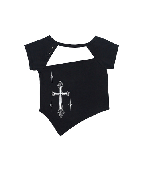 REPIVV(レピヴ)の「フェイトクロップTシャツ (ブラック)(Tシャツ/カットソー・レディース・その他・FREE)」の2枚目の写真