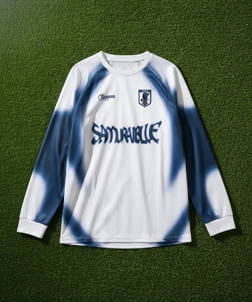 JFA STORE】 シャドーストライプ長袖シャツ SAMURAI BLUE