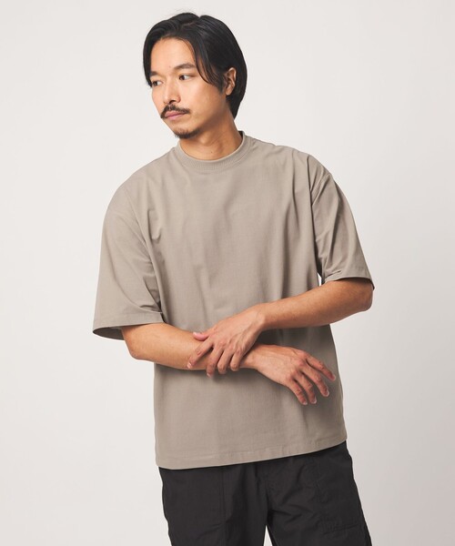 A DAY IN THE LIFE UNITED ARROWS（アデイインザライフユナイテッドアローズ）の「CIRCLE MOVA メッシュ ワイドカットソー-ストレッチ・吸水速乾・通気性・UVカット-＜A DAY IN THE LIFE＞（Tシャツ/カットソー・メンズ・ベージュ/ブラック/オリーブ・L/M）」の3枚目の写真