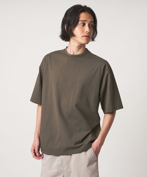 A DAY IN THE LIFE UNITED ARROWS（アデイインザライフユナイテッドアローズ）の「CIRCLE MOVA メッシュ ワイドカットソー-ストレッチ・吸水速乾・通気性・UVカット-＜A DAY IN THE LIFE＞（Tシャツ/カットソー・メンズ・ベージュ/ブラック/オリーブ・L/M）」の4枚目の写真