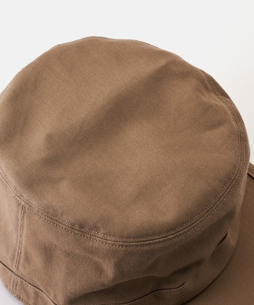 KIJIMA TAKAYUKI（キジマ　タカユキ）の「COTTON SATIN WORK CAP（キャップ・レディース・カーキ/アイボリー・61cm/59cm/57cm）」の6枚目の写真