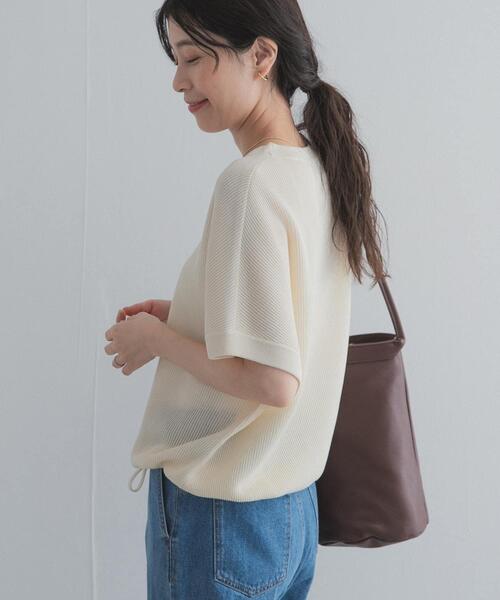 URBAN RESEARCH DOORS(アーバンリサーチドアーズ)の「ドライタッチドロストニットプルオーバー(ニット/セーター・レディース・ブラック/オフホワイト/カーキ・FREE)」の7枚目の写真