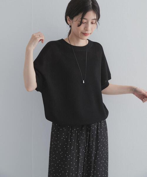 URBAN RESEARCH DOORS(アーバンリサーチドアーズ)の「ドライタッチドロストニットプルオーバー(ニット/セーター・レディース・ブラック/オフホワイト/カーキ・FREE)」の18枚目の写真
