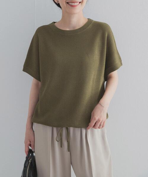 URBAN RESEARCH DOORS(アーバンリサーチドアーズ)の「ドライタッチドロストニットプルオーバー(ニット/セーター・レディース・ブラック/オフホワイト/カーキ・FREE)」の22枚目の写真