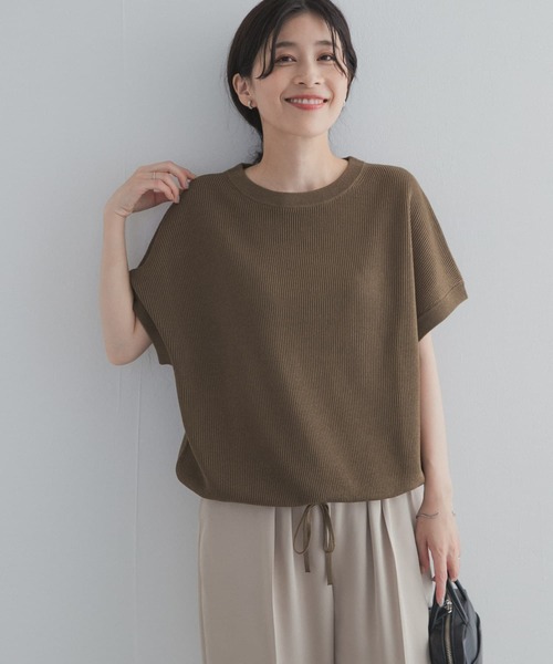 URBAN RESEARCH DOORS（アーバンリサーチドアーズ）の「ドライタッチドロストニットプルオーバー（ニット/セーター・レディース・ブラック/オフホワイト/カーキ・FREE）」の17枚目の写真