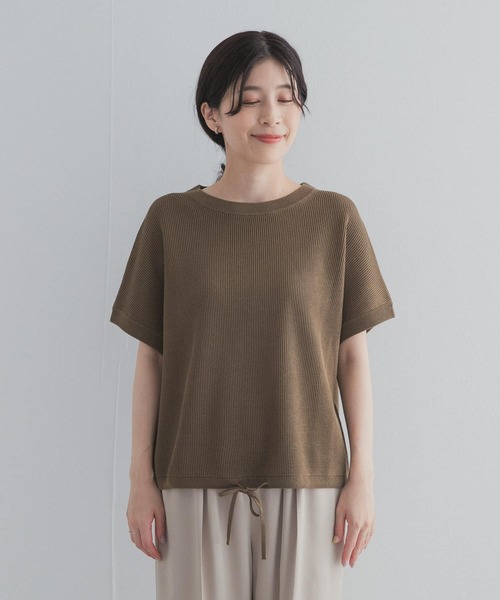 URBAN RESEARCH DOORS（アーバンリサーチドアーズ）の「ドライタッチドロストニットプルオーバー（ニット/セーター・レディース・ブラック/オフホワイト/カーキ・FREE）」の19枚目の写真