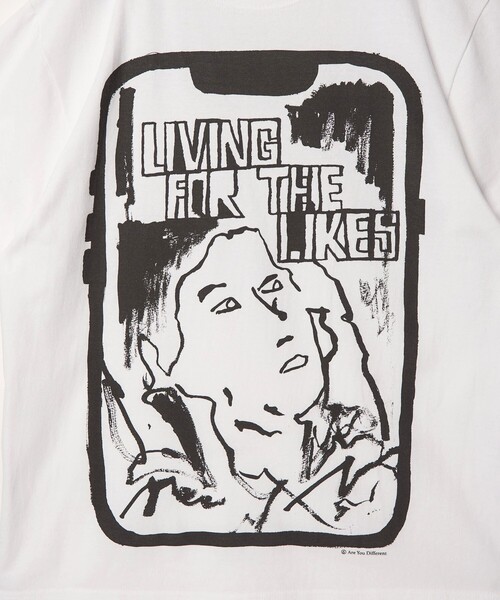 6(ロク)の「【別注】<Are You Different for 6>LIVING FOR THE LIKES/Tシャツ(Tシャツ/カットソー・レディース・ホワイト・M/XL)」の5枚目の写真