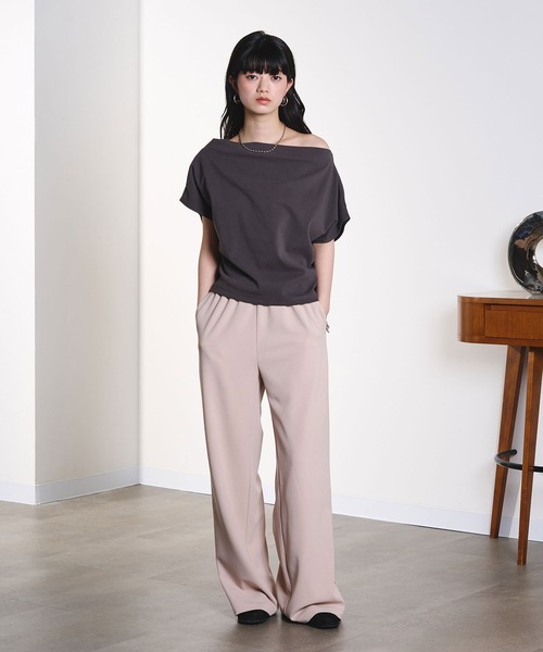 ROSE BUD（ローズバッド）の「SIDE LINE GEORGETTE PANTS（その他パンツ・レディース・ベージュ/バーガンディー・M/S）」の6枚目の写真