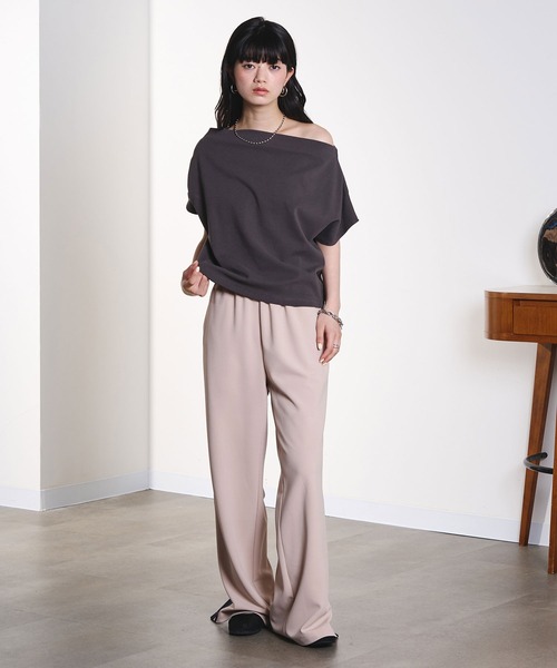 ROSE BUD（ローズバッド）の「SIDE LINE GEORGETTE PANTS（その他パンツ・レディース・ベージュ/バーガンディー・M/S）」の7枚目の写真