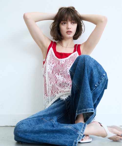 DRWCYS(ドロシーズ)の「シアーレースロングキャミ(キャミソール・レディース・ブラック/オフホワイト・FREE)」の18枚目の写真