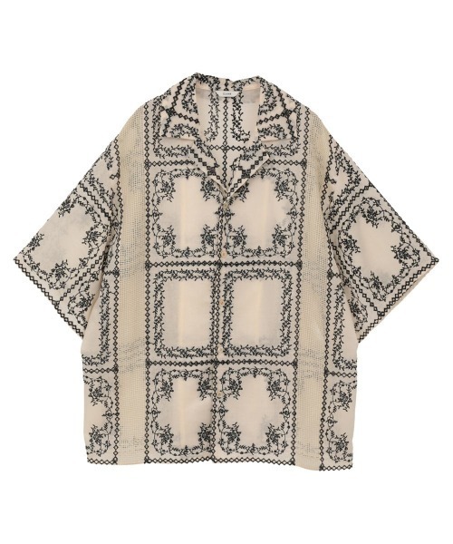 CLANE(クラネ)の「EMBROIDERY LACE BOX SHIRTS 10122-4263(シャツ/ブラウス・メンズ・ブラック/ホワイト/マルチ・1)」の3枚目の写真