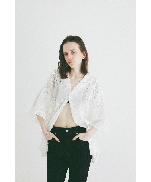 CLANE(クラネ)の「EMBROIDERY LACE BOX SHIRTS 10122-4263(シャツ/ブラウス・メンズ・ブラック/ホワイト/マルチ・1)」の6枚目の写真
