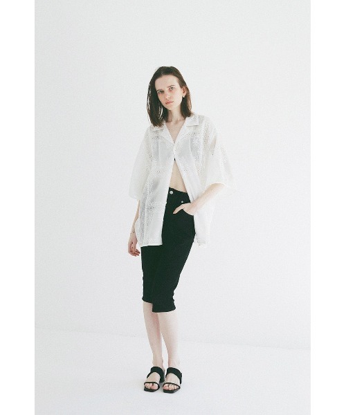 CLANE(クラネ)の「EMBROIDERY LACE BOX SHIRTS 10122-4263(シャツ/ブラウス・メンズ・ブラック/ホワイト/マルチ・1)」の8枚目の写真