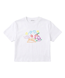 CAT SNAIL CROP TEE (2 COLOR)