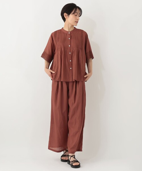 Afternoon Tea(アフタヌーンティー)の「インド製コットンレーヨンボイルイージーパンツ(その他パンツ・レディース・ブラウン/ネイビー・MEDIUM)」の5枚目の写真