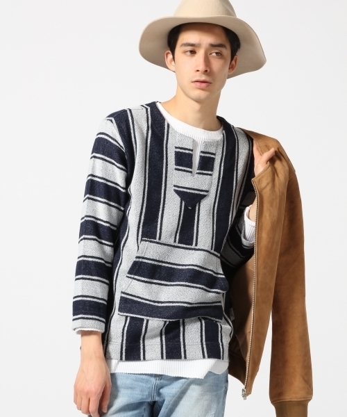 RAGEBLUE(レイジブルー)の「メキシカン裏毛キーネック/713649(Tシャツ/カットソー・メンズ・ブルー系その他/ネイビー/ホワイト・MEDIUM/LARGE)」の10枚目の写真