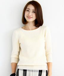 BEAUTY&YOUTH UNITED ARROWS | 【追加予約】【WEB限定】by ※∵リブクルーネック7分袖ニット(ニット/セーター)