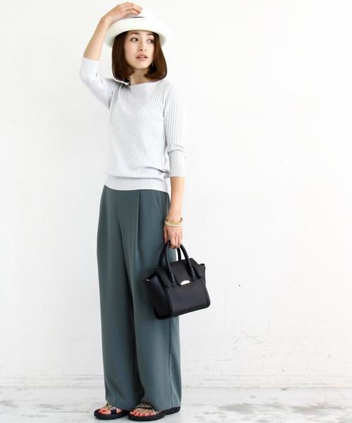 BEAUTY&YOUTH UNITED ARROWS(ビューティーアンドユースユナイテッドアローズ)の「【WEB限定】by ※∵リブクルーネック7分袖ニット ◆(ニット/セーター・レディース・ライトグレー/ナチュラル/ケリー/ネイビー・FREE)」の13枚目の写真