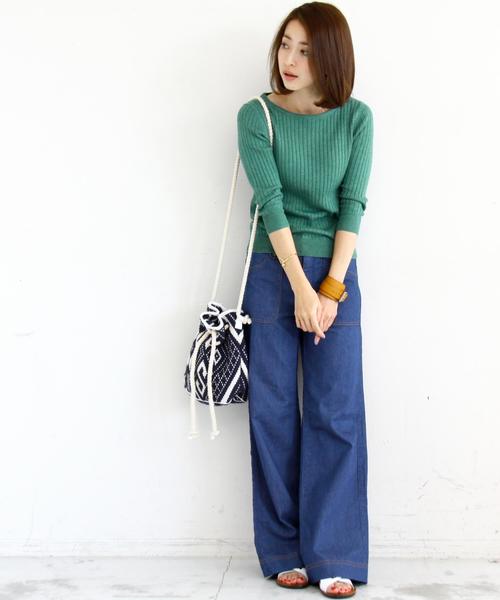 BEAUTY&YOUTH UNITED ARROWS(ビューティーアンドユースユナイテッドアローズ)の「【WEB限定】by ※∵リブクルーネック7分袖ニット ◆(ニット/セーター・レディース・ライトグレー/ナチュラル/ケリー/ネイビー・FREE)」の11枚目の写真