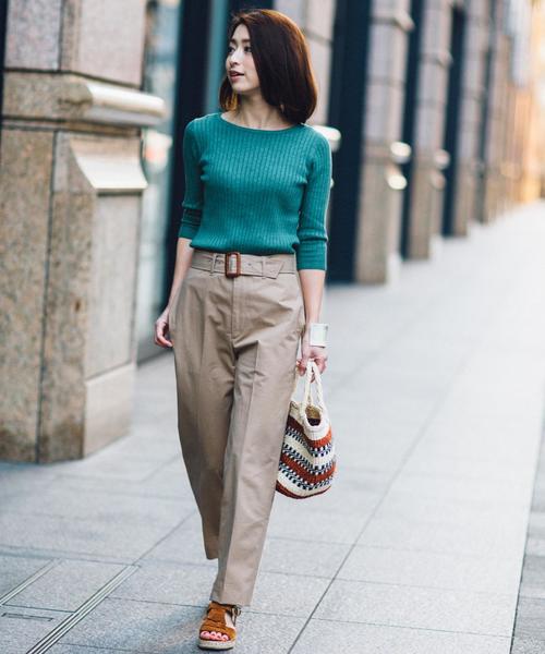 BEAUTY&YOUTH UNITED ARROWS(ビューティーアンドユースユナイテッドアローズ)の「【WEB限定】by ※∵リブクルーネック7分袖ニット ◆(ニット/セーター・レディース・ライトグレー/ナチュラル/ケリー/ネイビー・FREE)」の15枚目の写真