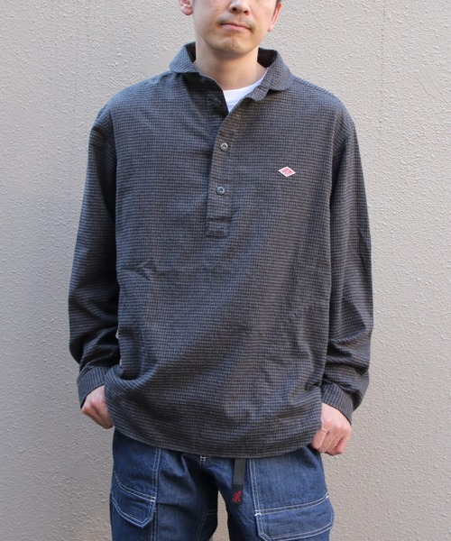 DANTON/ダントン ラウンドカラー フランネルプルオーバーシャツ ROUND