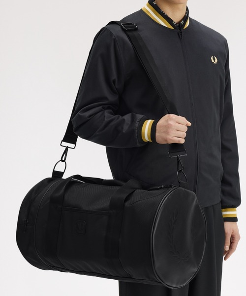 フレッドペリー　バレル　ドラムバッグ 先行予約受付中】Black Canvas Large Barrel Bag／ブラックキャンバス
