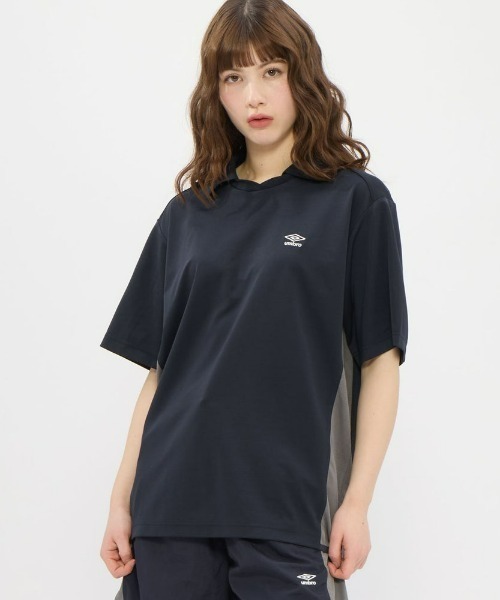 UMBRO(アンブロ)の「umbro/アンブロ ダンボールニット襟付き半袖シャツ(Tシャツ/カットソー・メンズ・ネイビー/グレイッシュブルー・S/L/O/M)」の3枚目の写真