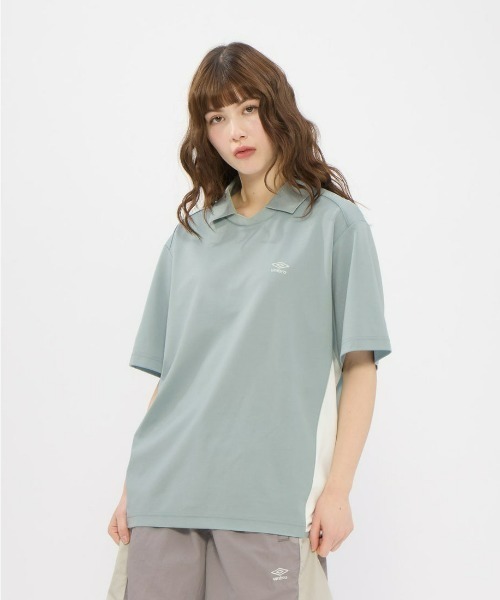 UMBRO(アンブロ)の「umbro/アンブロ ダンボールニット襟付き半袖シャツ(Tシャツ/カットソー・メンズ・ネイビー/グレイッシュブルー・S/L/O/M)」の13枚目の写真