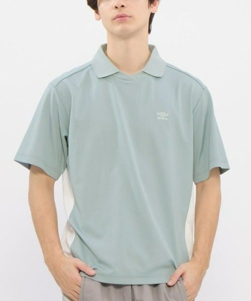 UMBRO(アンブロ)の「umbro/アンブロ ダンボールニット襟付き半袖シャツ(Tシャツ/カットソー・メンズ・ネイビー/グレイッシュブルー・S/L/O/M)」の15枚目の写真