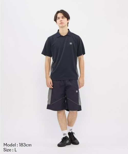 UMBRO(アンブロ)の「umbro/アンブロ ダンボールニット襟付き半袖シャツ(Tシャツ/カットソー・メンズ・ネイビー/グレイッシュブルー・S/L/O/M)」の7枚目の写真