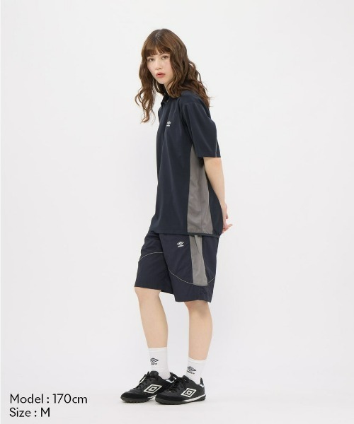 UMBRO(アンブロ)の「umbro/アンブロ ダンボールニット襟付き半袖シャツ(Tシャツ/カットソー・メンズ・ネイビー/グレイッシュブルー・S/L/O/M)」の6枚目の写真