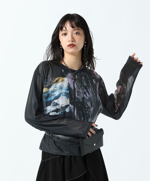PAGEBOY(ページボーイ)の「マルチフォトシアーロングスリーブ(Tシャツ/カットソー・レディース・ブラック/オフホワイト・FREE)」の16枚目の写真