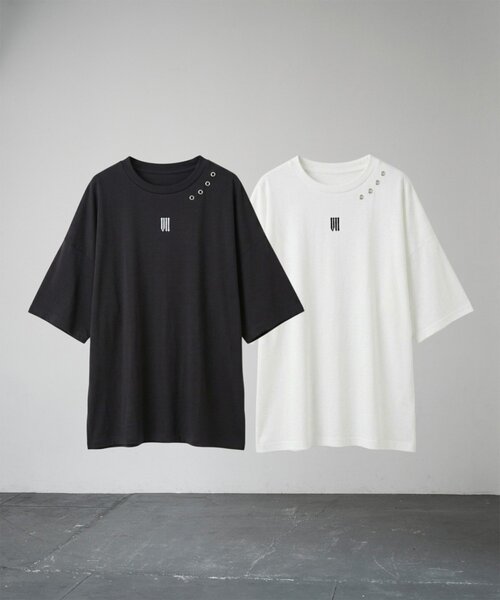 Mavie..7(メヴィセットゥ)の「【Mavie..7】Unisex刺繍アイレットBIGTee(Tシャツ/カットソー・レディース・ブラック/オフホワイト・FREE)」の12枚目の写真