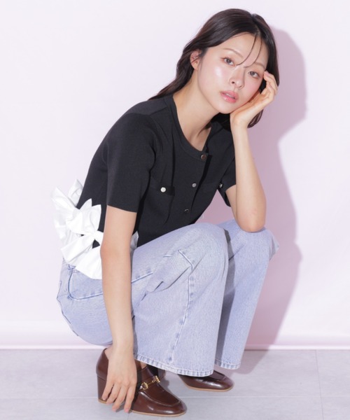 JILL by JILL STUART(ジルバイジルスチュアート)の「裾リボンカーディガン(ニット/セーター・レディース・ブラック/ブルー/ホワイト・FREE)」の16枚目の写真