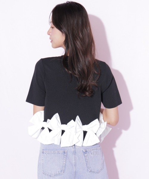 JILL by JILL STUART(ジルバイジルスチュアート)の「裾リボンカーディガン(ニット/セーター・レディース・ブラック/ブルー/ホワイト・FREE)」の20枚目の写真