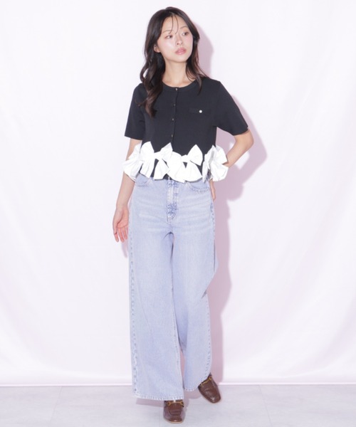 JILL by JILL STUART(ジルバイジルスチュアート)の「裾リボンカーディガン(ニット/セーター・レディース・ブラック/ブルー/ホワイト・FREE)」の21枚目の写真