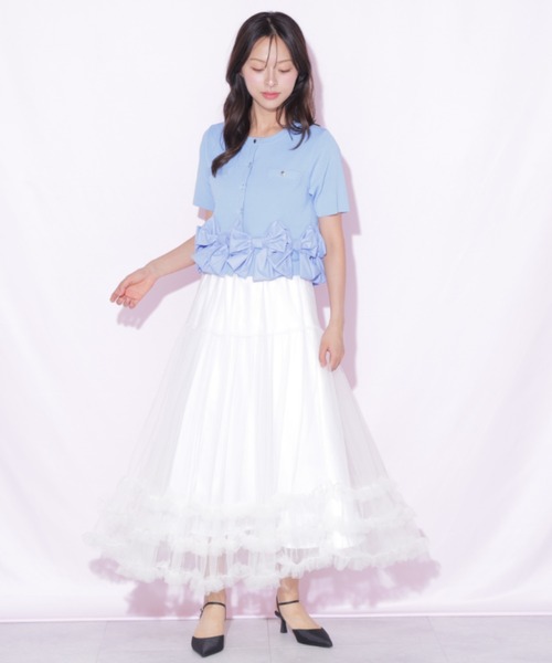 JILL by JILL STUART(ジルバイジルスチュアート)の「裾リボンカーディガン(ニット/セーター・レディース・ブラック/ブルー/ホワイト・FREE)」の12枚目の写真
