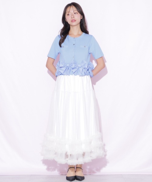 JILL by JILL STUART(ジルバイジルスチュアート)の「裾リボンカーディガン(ニット/セーター・レディース・ブラック/ブルー/ホワイト・FREE)」の9枚目の写真