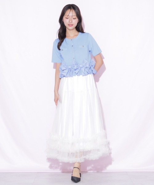 JILL by JILL STUART(ジルバイジルスチュアート)の「裾リボンカーディガン(ニット/セーター・レディース・ブラック/ブルー/ホワイト・FREE)」の10枚目の写真
