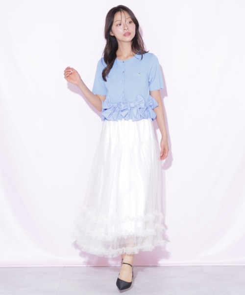 JILL by JILL STUART(ジルバイジルスチュアート)の「裾リボンカーディガン(ニット/セーター・レディース・ブラック/ブルー/ホワイト・FREE)」の13枚目の写真