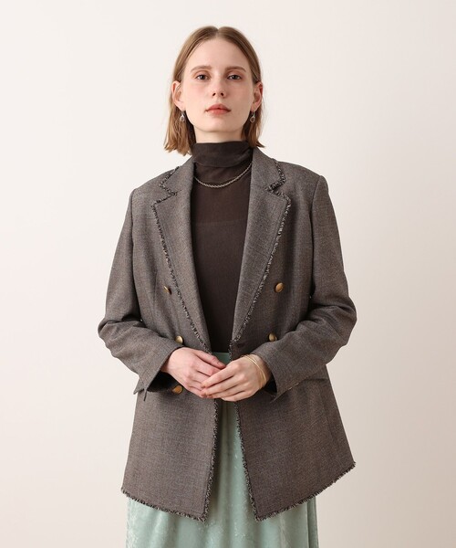 allureville(アルアバイル)の「PLUM MIX フリンジダブルジャケット(スカート・レディース・ブラック/ブラウン系その他・2/1)」の11枚目の写真