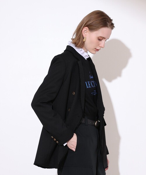 allureville(アルアバイル)の「PLUM MIX フリンジダブルジャケット(スカート・レディース・ブラック/ブラウン系その他・2/1)」の18枚目の写真