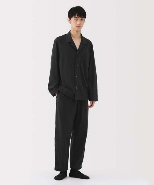 MUJI Labo(ムジラボ)の「男女兼用 インドの手紬ぎ手織りパジャマ(Tシャツ/カットソー・メンズ・ブラック/カーキ・XL/L/M/S)」の1枚目の写真