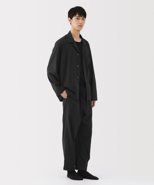 MUJI Labo(ムジラボ)の「男女兼用 インドの手紬ぎ手織りパジャマ(Tシャツ/カットソー・メンズ・ブラック/カーキ・XL/L/M/S)」の3枚目の写真