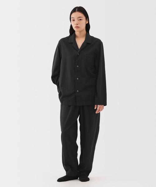 MUJI Labo(ムジラボ)の「男女兼用 インドの手紬ぎ手織りパジャマ(Tシャツ/カットソー・メンズ・ブラック/カーキ・XL/L/M/S)」の4枚目の写真