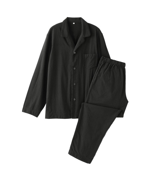MUJI Labo(ムジラボ)の「男女兼用 インドの手紬ぎ手織りパジャマ(Tシャツ/カットソー・メンズ・ブラック/カーキ・XL/L/M/S)」の6枚目の写真