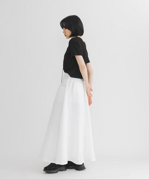 KBF(ケイビーエフ)の「2WAYレースアップトップス(Tシャツ/カットソー・レディース・グレー系その他/アイボリー/ブラック・ONE)」の8枚目の写真