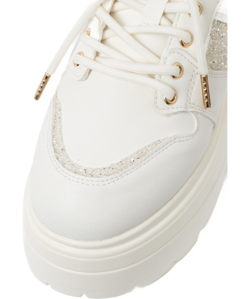 R&E（アールアンドイー）の「【2026AW新作】【R&E】グリッターコンビ厚底スニーカー（スニーカー・レディース・ホワイト/ブラック・S/M/L/LL）」の12枚目の写真