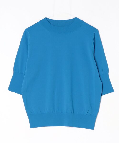 COMME CA(コムサ)の「〔 TALLサイズ 〕 コットンダルストレッチ 半袖プルオーバー(ニット/セーター・レディース・ブルー/キナリ/グレー・15号)」の3枚目の写真