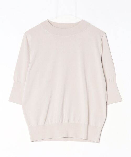 COMME CA(コムサ)の「〔 TALLサイズ 〕 コットンダルストレッチ 半袖プルオーバー(ニット/セーター・レディース・ブルー/キナリ/グレー・15号)」の2枚目の写真